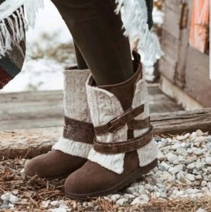 Removable Knit Cuff Buckle Boot
